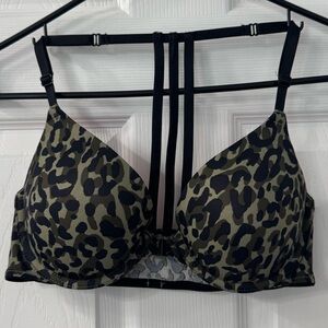 Green camo/leopard print racerback bra, Victoria’s Secret